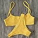 PRETTYGARDEN Women's 2 Piece Bikini Set Cut Out Halter Solid Bathing Suit Swimsuit (Yellow, Medium)