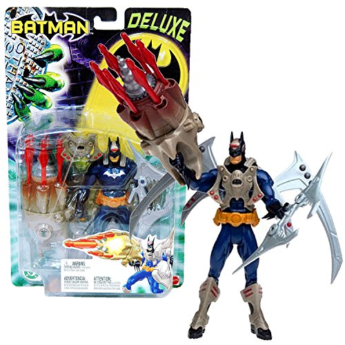 Mattel Year 2003 Batman Animated Deluxe Series 6-1/2 Inch Tall Action Figure - DRILL CANNON BATMAN with 6 Missiles, Battle Wings and Claw