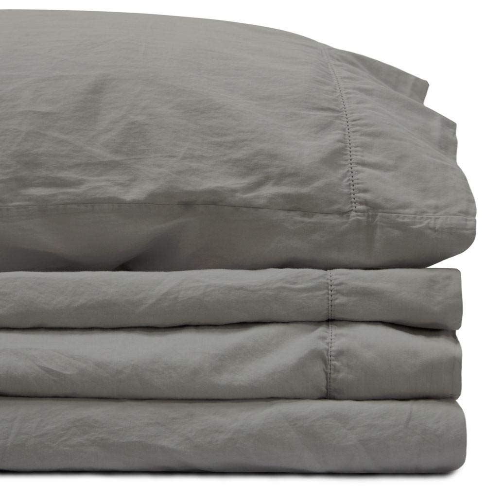 King Storm Gray Sateen Sheet Set by Jennifer Adams