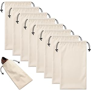 Merkfo 8-Pack Shoe Bags for Travel, One Shoe Per Bag, Fits Size 13 | Soft Drawstring Fabric Bags | 17.7 x 9.1 in | For Suitca