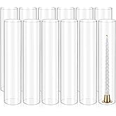 12 Pcs Hurricane Candle Holder Sleeve, H:14" D:3" Bottomless Glass Cylinder Candleholder Tall Clear Glass Cylinder Open Both Ends, Chimney Tube Cover, Open Ended Candle Shade