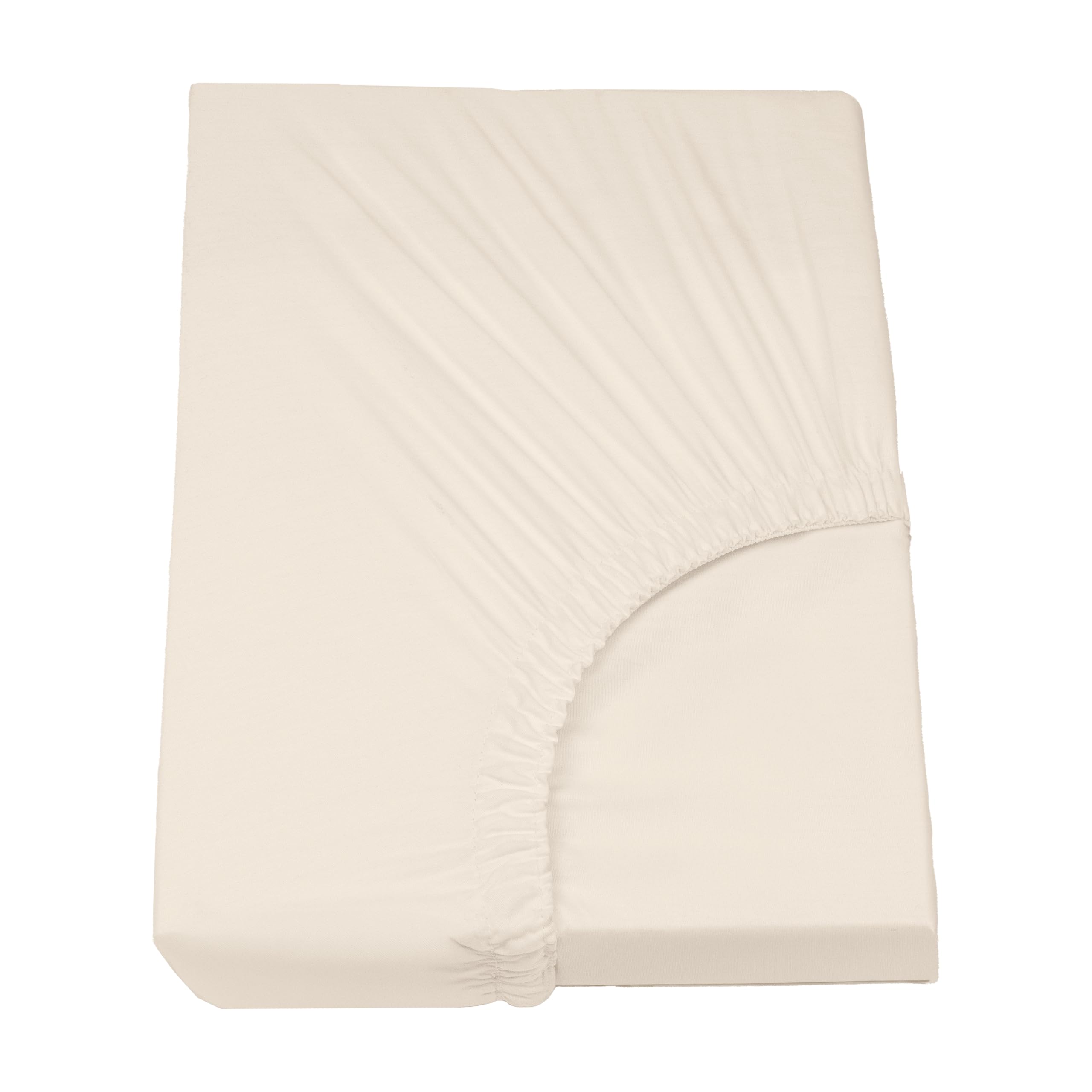 Photo 1 of California Design Den 100% Organic Cotton King Fitted Sheet Only, Percale, Deep Pocket, Lightweight, Snug-Fit, All Around Elastic, 1 Pc Deep King Size Fitted Sheet (Creamy Ivory)