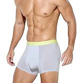 Arjen Kroos Men's Trunks Seamless Underwear Sexy Ultra-Soft Ice Silk Boxer Briefs with 3D Lined Pouch