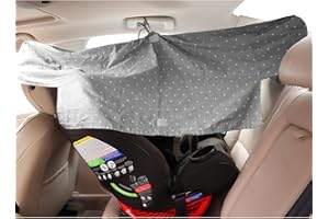 MOLLYCODDLE Universal Convertible Car Seat Cover - Backseat Shade & Sun Shade Visor Extender for Baby & Toddler - Rear & Forward Facing