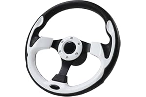 QYMOPAY 12.5 Inch Boat Steering Wheel with 3/4“ Axle Marine Steering Wheel Adapter, Anti-Slip, Yachts, Pontoon Boats