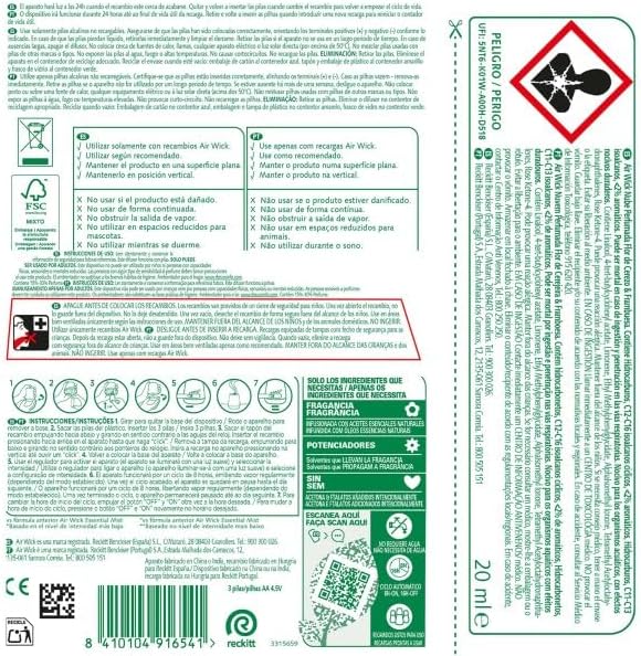 Essential Mist, Purificador de ar difusor de óleos essenciais que brilha quando liberta vapor, com um aroma de Flor de Cerejeira e Framboesa infundido com 2 vezes mais óleos essenciais