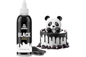 Food Coloring Gel for Baking, 128g Cake Food Coloring Cherrysea Vibrant Gel Food Dye for Easter Egg,Icing, Fondant, Macaron, Frosting, Cookie, Gluten Free Vegan Tasteless - Black