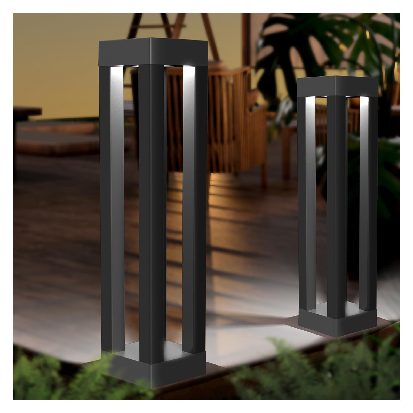 Photo 1 of Outdoor Solar Floor Lamps, Lantern Floor Lamp, Outdoor Decor Lanterns for Garden Patio Porch Deck Pool Pathway Driveway (2 Pieces)