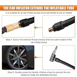 2PCS Car Tire Inflator Hose Adapter, Tire Pump Air