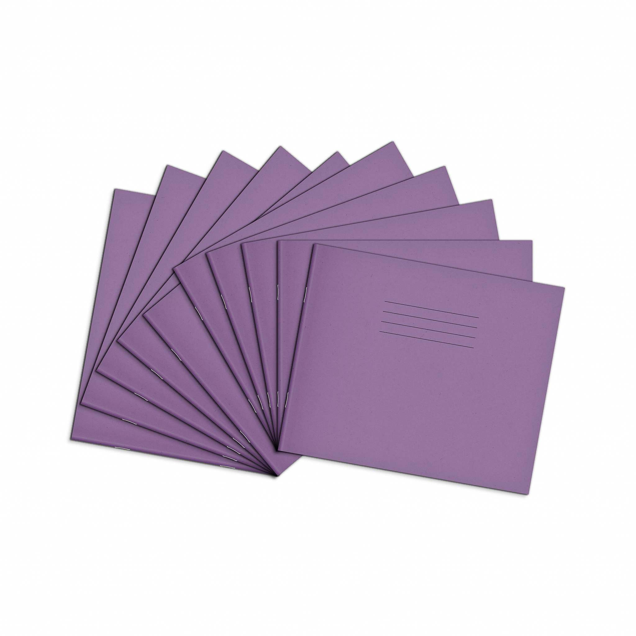 Rhino 6.5 x 8 Handwriting Practice Books, 32-Page / 4mm Feints Centred On 15mm Red Lines, 10-Pack, Office & School Stationery Supplies, Purple