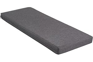mudilun Indoor Bench Cushion 40 * 16 * 2inch,Piano Cushions with Non-Slip Bottom,Soft and Comfortable with Zipper Porch Swing Cushions,Rectangular Indoor/Outdoor Furniture Seat Cushion(Gray)