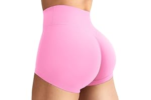 YEOREO Women's Biker Shorts 2.5" No Front Seam Elysina High Waist Hidden Scrunch Workout Gym Yoga Running Shorts