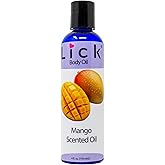 Lick Mango Scented Body Oil for Daily Skin Nourishment with Lightweight Non-Greasy Formula Enriched with Sweet Almond Oil and Vitamin E for Soft Glowing Skin Ideal for Post-Shower or Everyday Use 4 oz