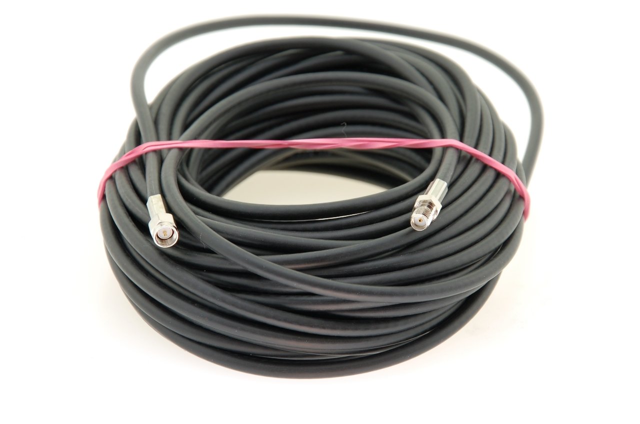 Alda PQ Antenna Extension Coaxial Cable 15m, RG58 for SMA/M to SMA/F