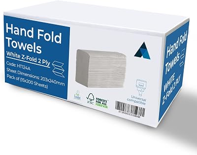 Nationwide Paper 2-Ply Z Fold Hand Towels 3000 Sheets White 23.5x24 cm