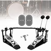 MCCKLE Double Bass Drum Pedal, Heavy Duty Double Chain Drive Kick Pedal | Adjustable Beater &amp; Spring Tension with Non-Slip Base Plate Compatible with Acoustic &amp; Electronic Drum Kits for Rock Jazz