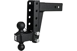 BulletProof Hitches - 2.5" Adjustable Medium Duty Trailer Hitch (14,000 lb. Rating) - 6" Drop/Rise Trailer Hitch with 2" & 2-5/16" Dual Ball - Powder Coat, Box Steel, Corrosion-Resistant