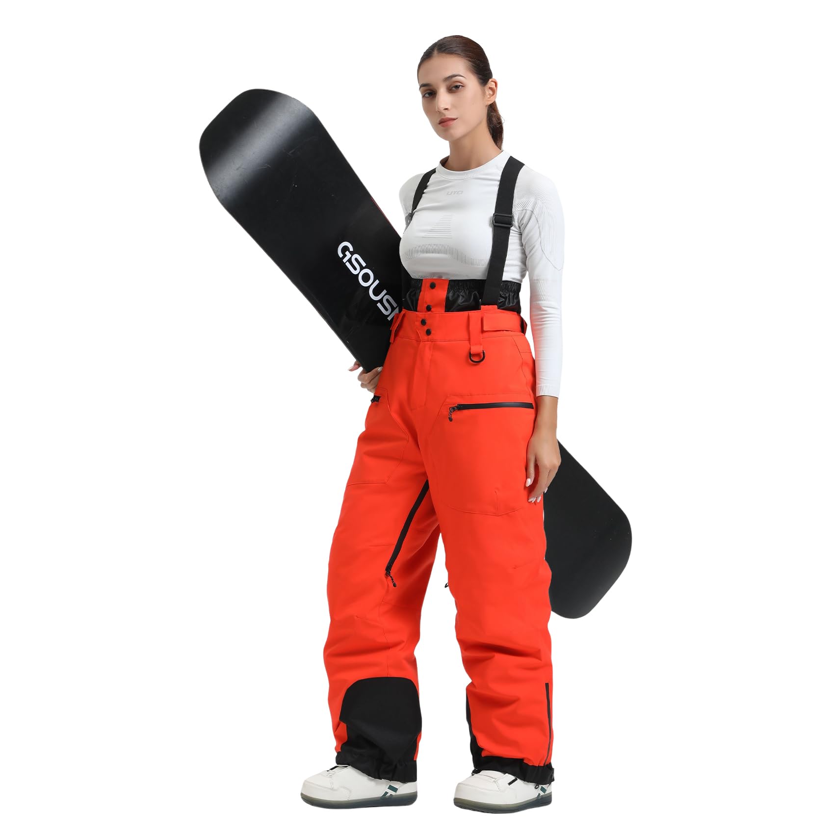 Photo 1 of GSOU SNOW Womens Baggy Snowboard Pants Ski Bibs Snow Loose Overalls Waterproof Windproof Insulated Warm