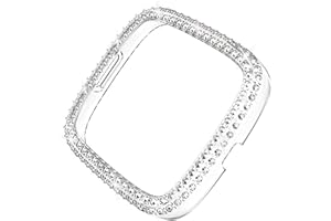 EXHUMKY Protective Cover Transparent Double-Row Diamond Bling Smartwatch Case Anti-Shock Frame Luxury