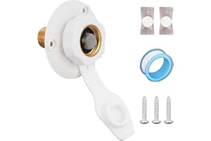 Zihvfzu RV Water Inlet, 3/4 NH Female to 1/2 NPT Male, Built-in Check Valve, Made of Brass Material, Leak Proof and Durable, Easy to Install, Perfect for Travel Trailers and RVs