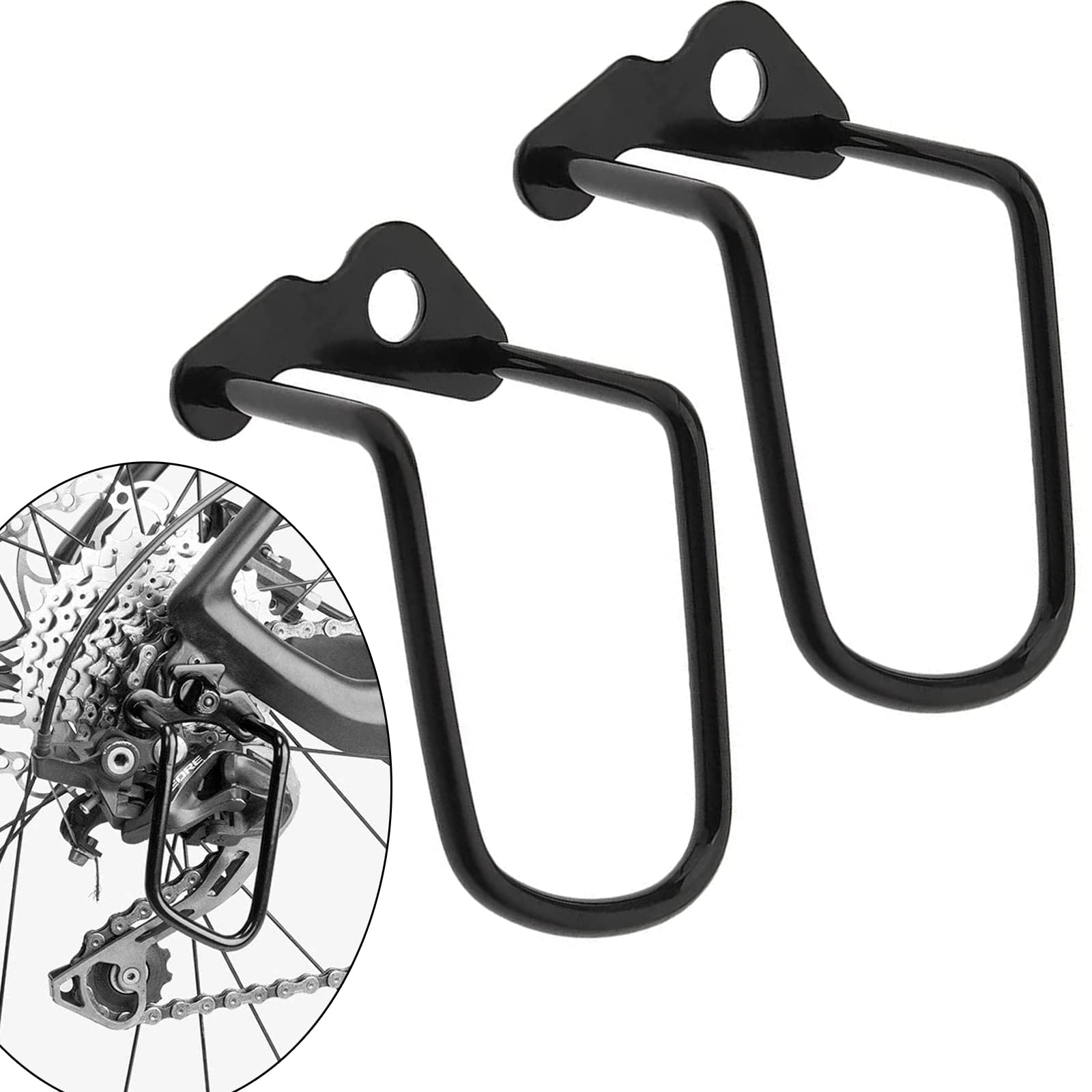DHER Metal Bicycle Rear Derailleur Protector, Black, 2 Pack