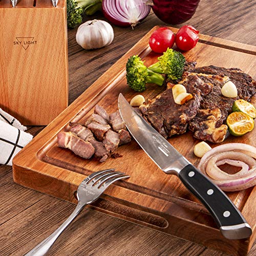 SKY LIGHT Steak Knives, Steak Knife Set of 4 Premium Kitchen Table