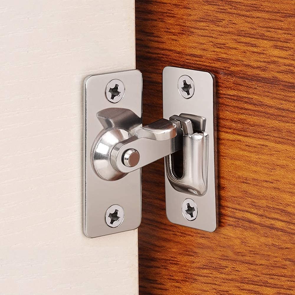 90 Degree Right Angle Door Lock, Small Bolt Lock, Internal Door Lock, Bathroom Lock, Toilet Door Lock, 1.9x4.4cm (A)