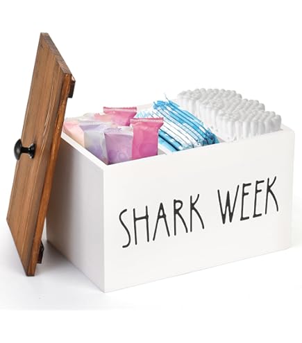 Boîte De Rangement En Bois Pour Salle De Bain - 2 Compartiments Avec Couvercle Pour Tampons, Protège-slips Pour Femme Et Serviettes Hygiéniques