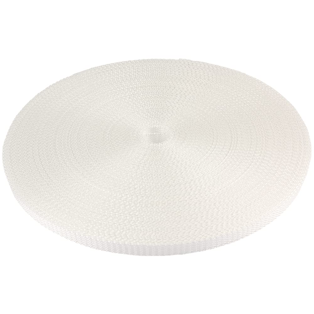 Webbing Strap, 14 mm wide, Colour: White, 50 m Roll, Shutter Belt