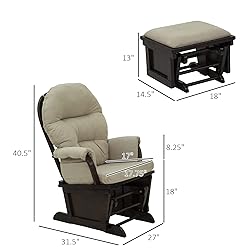 HOMCOM Nursery Glider Rocking Chair with