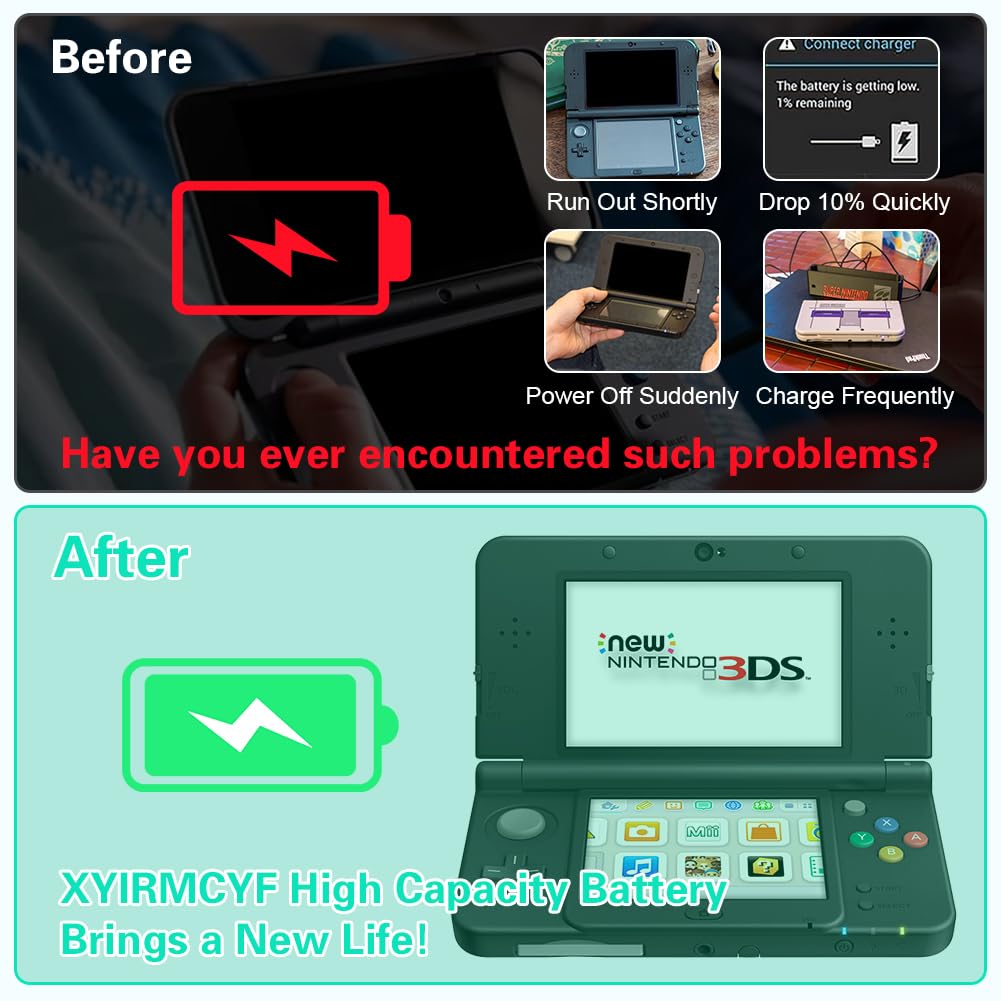 5500mAh CTR-003 CTR003 Battery, (2024 New Upgrade) High Capacity Battery Compatible with CTR-003 Nintendo 3DS 2DS-with Tool kit