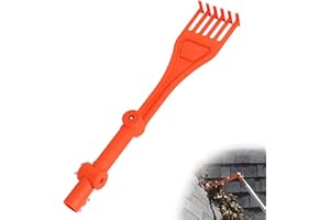 KOIERNR Gutter Cleaning Tools, Mini Rake, Rotatable Handle, Gutter Cleaning Tools from The Ground, Great for Roofs, Gutters and Hard-to-Reach Areas, Easily Removes Leaves, Branches and Scattered Toys.