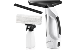 JQCSR Window Vacuum Squeegee Cordless, Handheld Window Vac with Multi-Purpose Spray Bottle & Microfiber Cloth, Electric Cleaning Tool for Windows, Mirror, Countertop