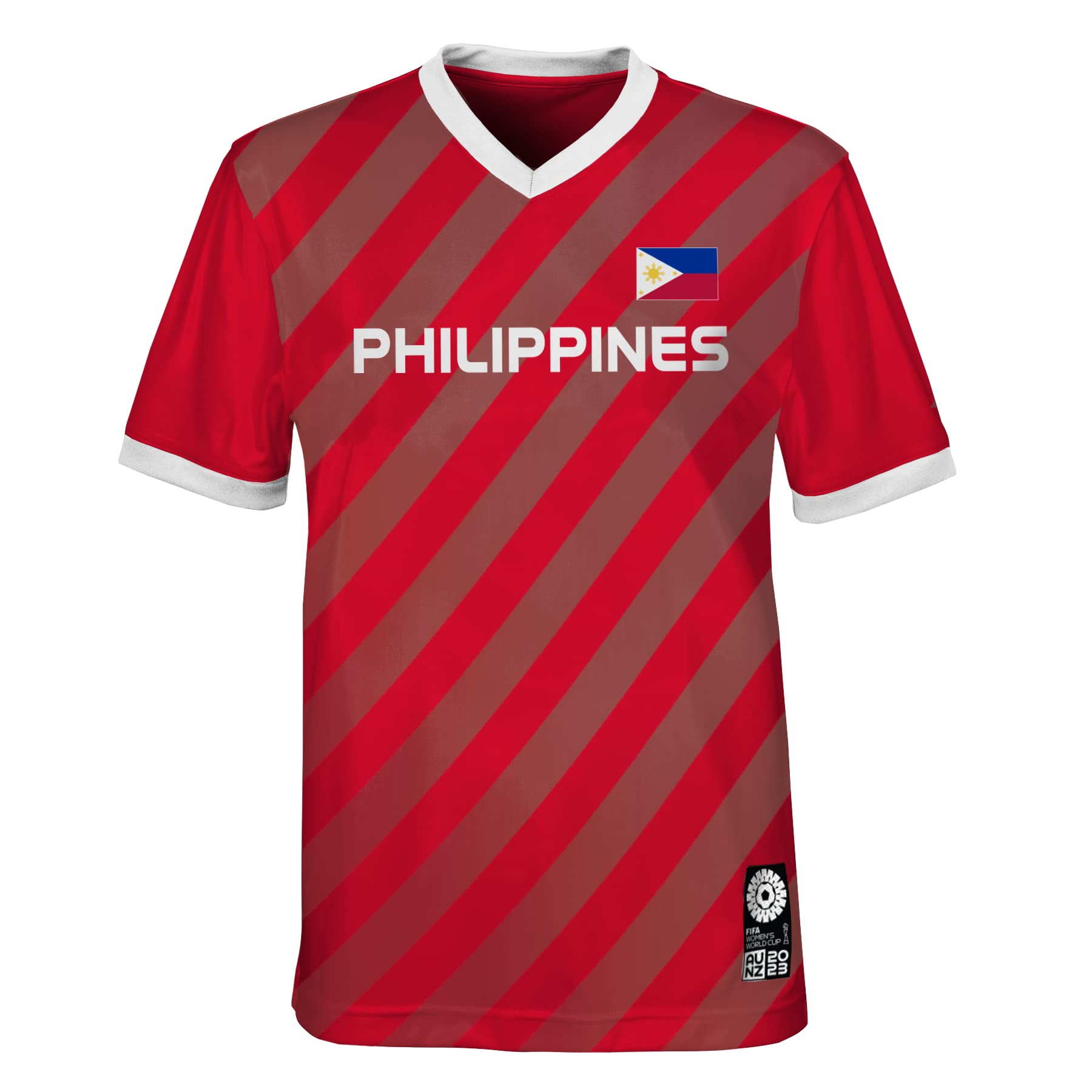 Official 2023 Women's Football World Cup Adult Team Shirt, Philippines, Red, X-Large
