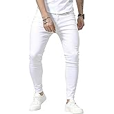 HUNGSON Skinny Jeans for Men Stretch Slim Fit Ripped Distressed