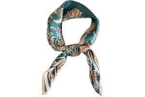 FONYVE 100% Mulberry Silk Scarfs for Women-Lightweight Square Satin Head Scarf-Small Silk Hair Scarf for Sleeping 21"x21"
