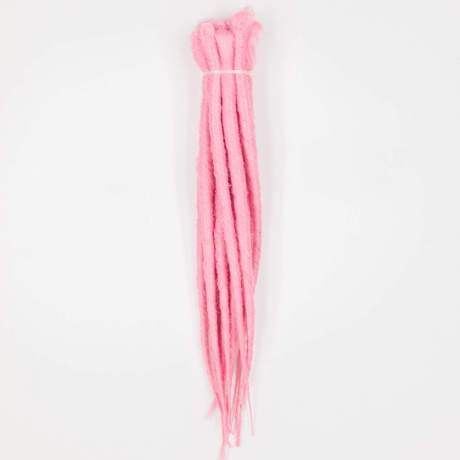 DreadLab - Synthetic Dreadlocks Backcombed Extensions 10 Pack Single Ended (Short - 30cm) (Short - 30cm, Pink)