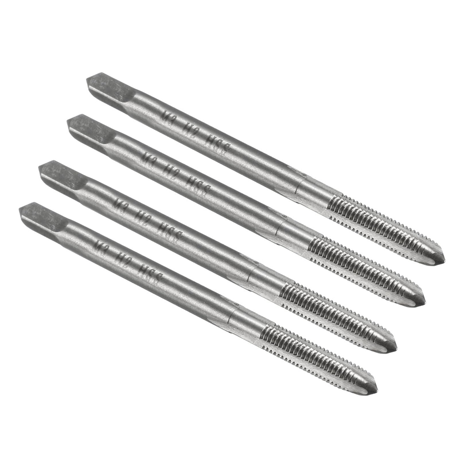 TA-VIGOR 4Pcs M3 x 0.5mm Metric Thread Taps, H2 High Speed Steel Straight Flute Tap Right Hand Threading Tapping Repair Tools