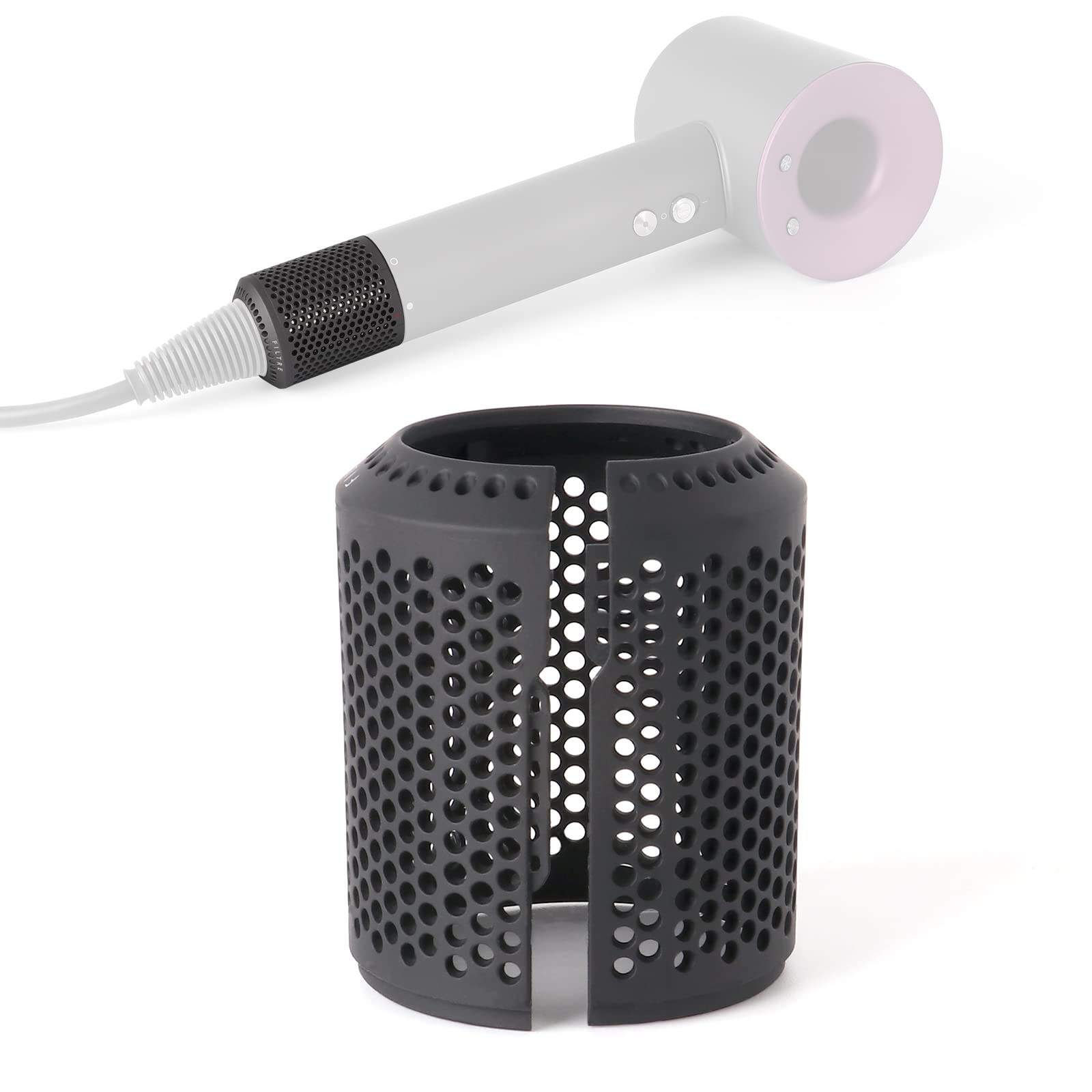 Photo 1 of Upgraded Hair Dryer Filter Cover Compatible with Dyson Supersonic HD01 HD03 HD07 HD08 Models, Hair Dryer Strainer Filter Replacement Parts (Gray)