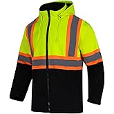 Hi Vis Reflective Jacket ANSI Class 3 with Soft Shell Waterproof Windproof Coat High Visibility Safety Jackets for Men