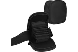 SEROUNDER Bags for Cameras and Photographic Equipment, Camera Lens Filter Carry Case, 9-Pocket Lens Filter Wallet Pouch Bag Travel Holder Belt Bag with Detachable Strap