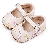 yibubu Fashion Gold Bow Baby Girl Shoes Soft Sole Crib Shoes for Infant & Toddler, Non-Slip First Walkers Newborn Baby Mary Jane Flats