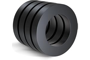 Saysurey 4 Pcs Large Ferrite Ring Magnets OD2.36 X ID1.26 X 10mm Ceramic Round Magnets with Hole Round Disc Donut for DIY Science Projects Classroom Laboratory