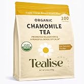 Organic Wellness Tea Bags 100 Count &ndash; Caffeine Free &ndash; Eco-Conscious Plant-Based Tea Bags by Tealise (Chamomile)