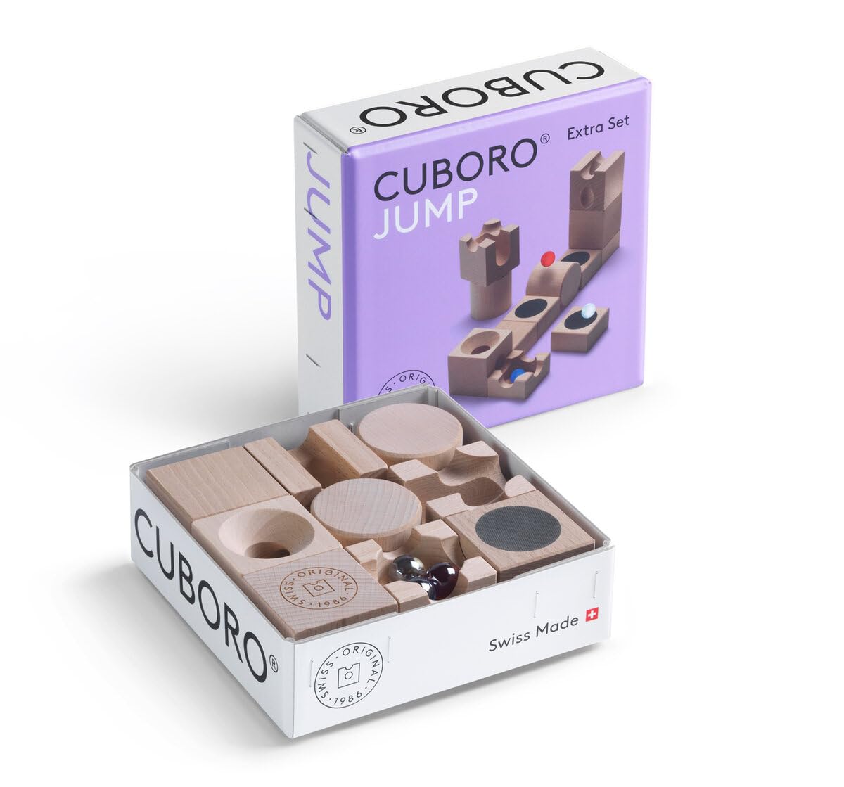 Cuboro Jump Marble Run Game - The Extra Set for Adventurous Jumps