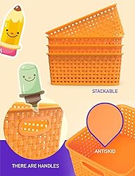 WYT 6-Pack Plastic Small Shelf Storage Weave