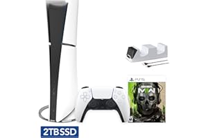 SONY PlayStation 5 Slim Upgraded 2TB Digital Edition Call of Duty Modern Warfare II Bundle and Controller Charger - White, Slim PS5 2TB PCIe SSD Gaming Console with Upgraded 2TB Ultra Fast SSD, Haptic Feedback Controller [video game] [video game] [video game] [