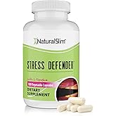 NaturalSlim Stress Relief Supplement - Stress Defender, High Cortisol Reducer, Control Cravings, Sleep & Metabolism Support with Vitamin B5 Pantothenic Acid & L Tyrosine - 180 Vegetable Capsules
