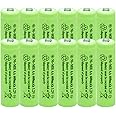 GSUIVEER 1.2v AA Nimh 600mAh Rechargeable Battery for Outdoor Solar Lights Garden Lamp (12 Pack)