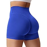 HIGORUN Gym Workout Shorts for Women 4.5" High Waisted Hidden Scrunch Tummy Control Biker Shorts Athletic Running Yoga